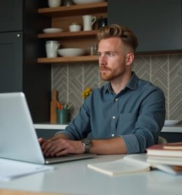 pikaso_texttoimage_Caucasian-male-early-30s-using-a-laptop-at-a-clean pikaso_texttoimage_Caucasian-male-early-30s-using-a-laptop-at-a-clean